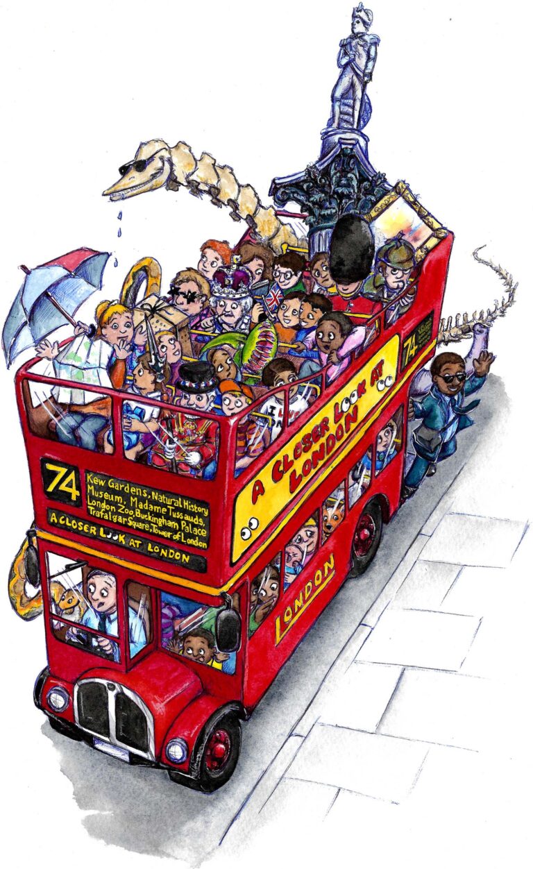 London Bus, route master children's illustration